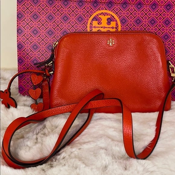 TORY BURCH Samba Peace Pebbled Leather Crossbody - Picture 2 of 4